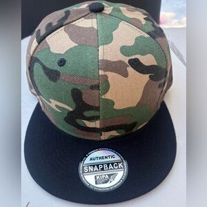 KIPA Premium Headwear Camo Snapback Hat Black Bill NWT Authentic SBP-5000